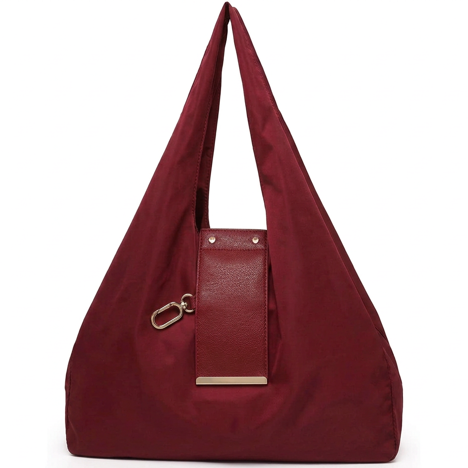 Square burgundy tote image