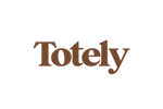 Totely logo in warm brown with a transparent background